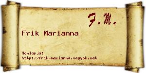 Frik Marianna névjegykártya